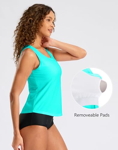 Image of G Gradual Tankini Tops for Women High Neck Swimsuits Swim Top Modest Bathing Suit Swimwear Tank Top only No Bottom