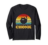 meme del gatto divertente - vintage chonk cat maglia a manica
