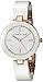 Anne Klein Women's AK/1314RGWT White Ceramic Bangle Watch with Swarovski Crystal Accents