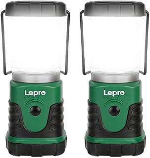 Lepro Camping Lantern, Portable Mini Camping Light, 4 Lighting Modes, Water Resistance IPX4, Suit for Camping, Hiking, Fishing, Emergency, Power Cuts and More, 3 AA Battery Powered, Pack of 2