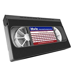 Mwin VHS Head Cleaner for VHS/VCR Players, Dry Technology- No Fluid Reusable Video Head Cleaner Tape