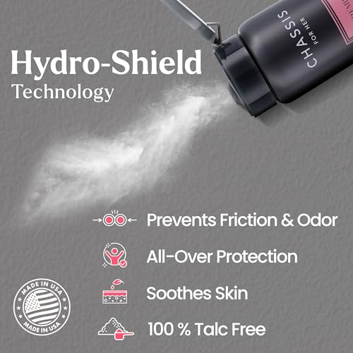 Chassis Her Talc-Free Body Powder with Hydro-Shield Technology, Unscented Feminine Corn Starch Powder for Women, Sweat and Odor Control - Image 4