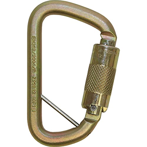 Image of 3M DBI-SALA Saflok 2000117 Carabiner, 11 /16 inch Gate Opening Steel, with Self Closing Locking Gate, Yellow-Zinc