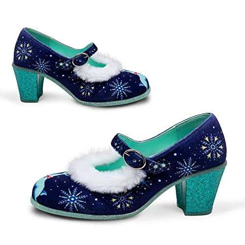 Image of Hot Chocolate Design Artistic Women's Mid Heel Strap Pumps | Block Heel Design, Vegan Faux-Leather Upper, Padded Footbed, Buckle Closure, Occasion Pumps for Women