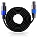 Speakon to Speakon Audio Cord - 15 ft 12 Gauge Male Speakon Connector to Male Speakon Connection, Black Heavy Duty Professional Speaker Cable Wire - Delivers Sound - Pyle Pro PPSS15