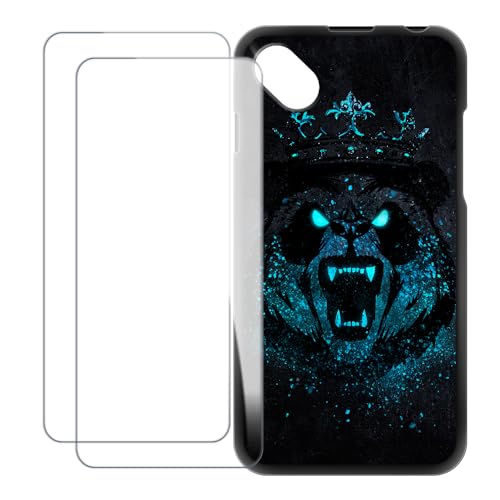 UOGNADGD Compatible avec Wiko Sunny Coque Personnalisée Colorée avec 2 Protections Écran en Verre Trempé – Antichoc et Anti-Rayures (Panda en colère)