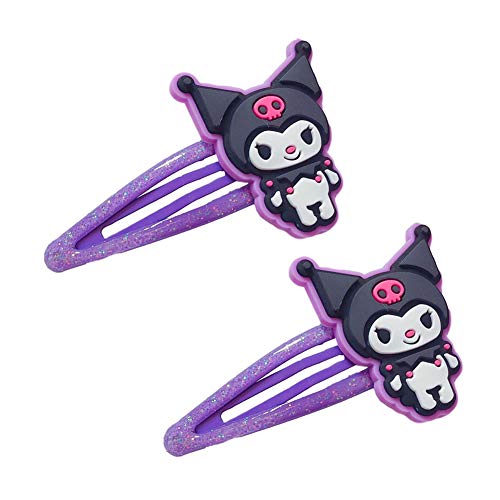 RSV Kuromi Hairpin,My Melody Hair Clip Cosplay Wig Costume Bracelet Accessories for Girls (Kuromi Clips)