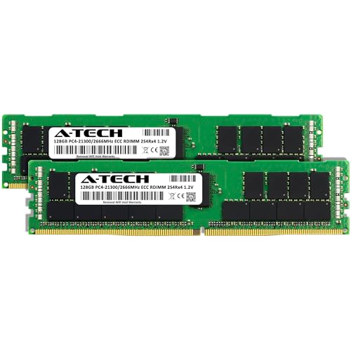 Image of A-Tech 256GB Kit (2x128GB) DDR4 2666MHz PC4-21300 ECC RDIMM 8Rx4 (3DS 2S4Rx4) Octal Rank 1.2V ECC Registered DIMM 288-Pin Server & Workstation RAM Memory Upgrade Modules (A-Tech Enterprise Series)