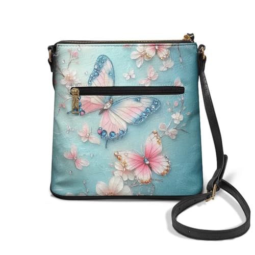 Image of Leather Women Crossbody Hobo Bag Satchel Purse Handbag with Adjustable Shoulder Strap and Zipper Pockets