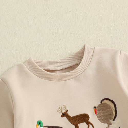 Bagilaanoe Fall Toddler Baby Boy Outfit Daddy’s Hunting Buddy Long Sleeve Shirt Pullover Sweater Top Jogger Pants Set4