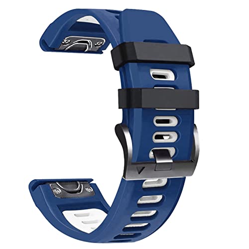 Bracelet de montre en silicone compatible Garmin Fenix 6X 7X bleu 26mm
