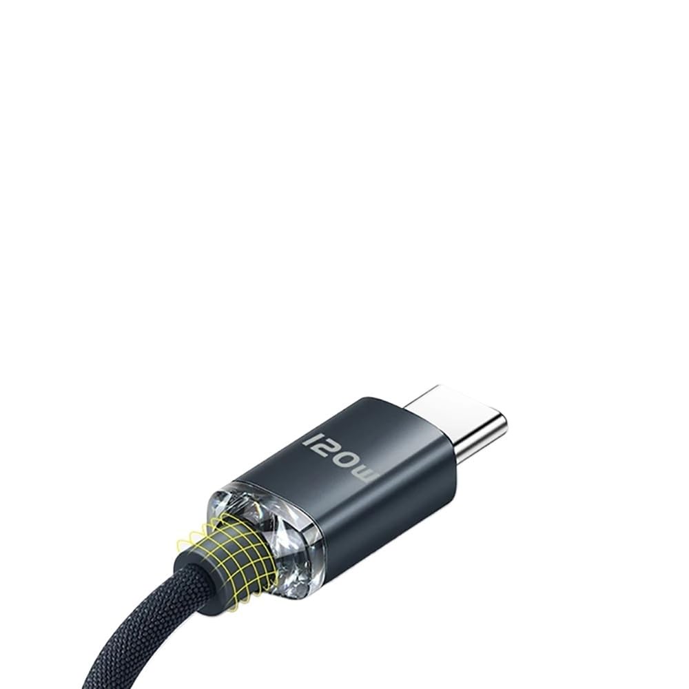 Cable de datos de carga súper rápida de 2/1,5/1/0,25 m (USB C a tipo C) con diseño trenzado (1,5 m, morado)