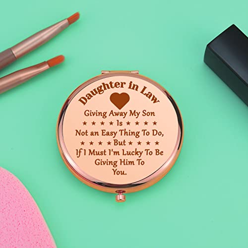 Daughter In Law Gift From Mom Wedding Gift Bridal Shower Gift Compact Makeup Mirror For Bride Future Daughter In Law Gift Appreciation Gift Folding Makeup Mirror Christmas Birthday Gift #TOP4