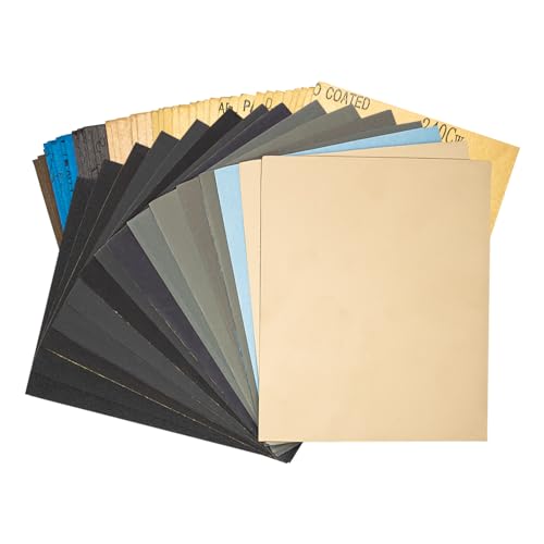 Papel de lija 140 x 114 mm.240 320 400 600 800 1000 1200 1500 2000 2500 3000 5000 8000 10000 multigranos .Adecuado para manualidades de bricolaje, maquetas, madera y artesanía (28 hojas)