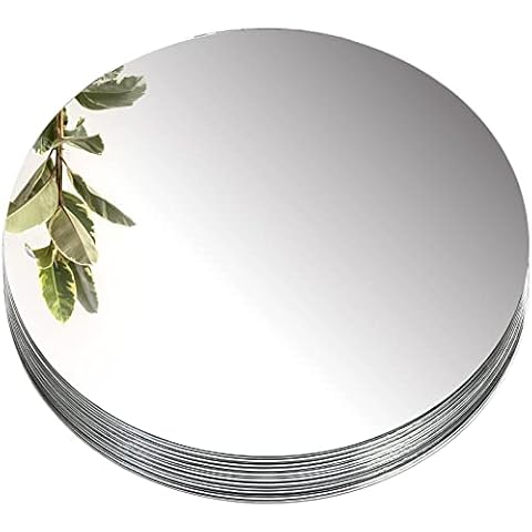 Suwimut 12-Inch Round Mirror Candle Plate Set Cover
