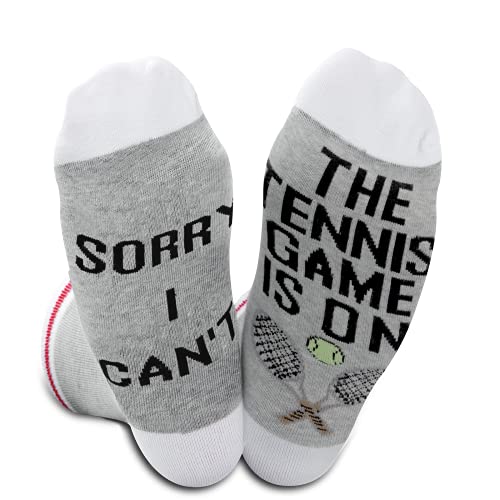 2PAIRS Novelty Tennis Lover Socks Sorry I Can't The Tennis Game Is On Great Gift For Tennis Fans Tennis Player