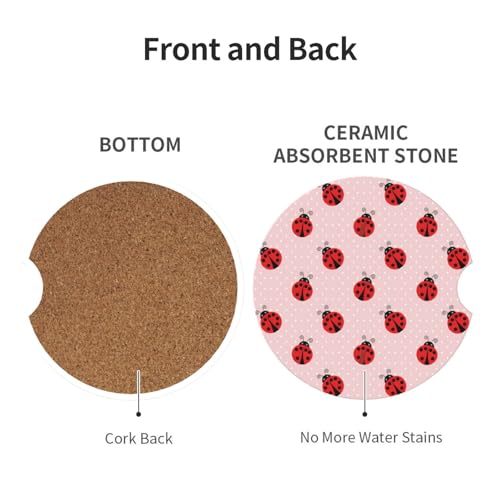 Portavasos para auto absorbentes cerámicos 2.56 pulg 2 pack miniatura 2