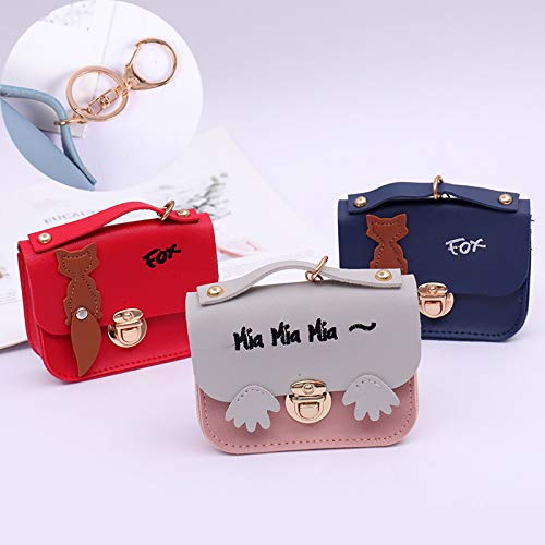 Preisvergleich Produktbild MMJJ Niedlicher Cartoon-Schlüsselanhänger, Kartenpaket, Tasche, tragbare Geldbörse, Metallschnalle, 12 x 11 cm, 2 Stück, zufällige Haare.