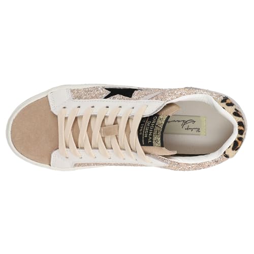 VINTAGE HAVANA Womens Bounce Metallic Glitter Lace Up Sneakers Shoes Casual - Silver, White4