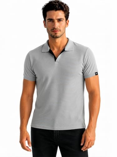 Image of Status Quo Men's Polo T-Shirt | Rich Cotton Blend | Slim Fit | All Day Comfort | Contrast Inner Placket | Polo Collar