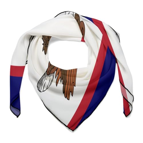 American Samoa Flag Women Hair Scarf Square Silk Like Head Scarves Handkerchief Satin Neck Scarf