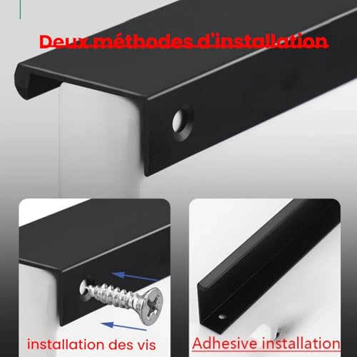 Poignées encastrées edge pull aluminium garniture de protection armoire 5 pcs - 5