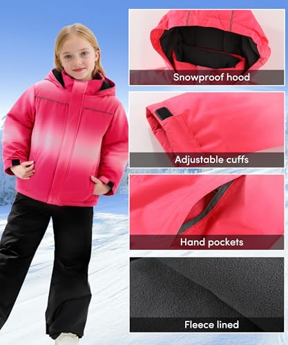 Image of Hiheart Boys Girls Winter Ski Jacket & Pants Set 2-Piece Snowsuit
