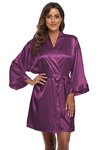 Image of Super Shopping-zone Women's Pure Bride Robes Embroidery Bridesmaid Robes Bridal Party Kimono Robe Wedding Sleepwear