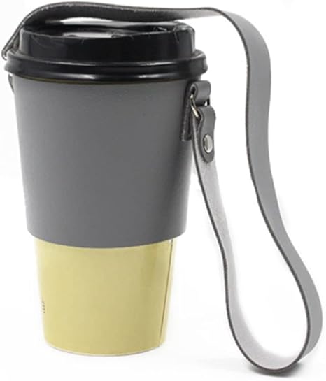 Amazon Lanito ドリンクカップホルダー カップホルダー テイクアウト 持ち歩き ドリンクホルダー Puレザー素材 ドリンク用 カップホルダ ストラップ付きドリンクホルダー グレー 水筒 マグボトル用アクセサリー オンライン通販