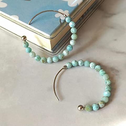Pendiente de Plata de Ley SALAN con Turquesa Labradorita Larimar Cover