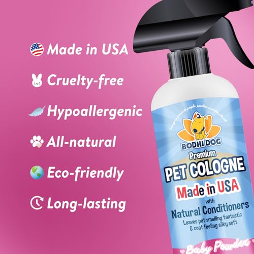 Bodhi Dog Premium Dog Cologne - Deodorizing Dog Perfume & Conditioner for Dogs & Cats - Natural Long Lasting Spray - Keeps Pets Fresh All Day - Gentle, Safe Formula, Made in USA - Baby Powder 17 Fl Oz - Thumbnail 3