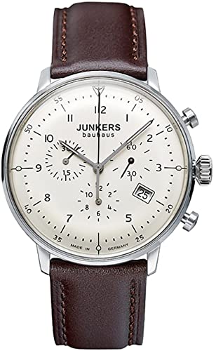 Junkers Bauhaus Quartz Chronograph Watch with Domed Hesalite...