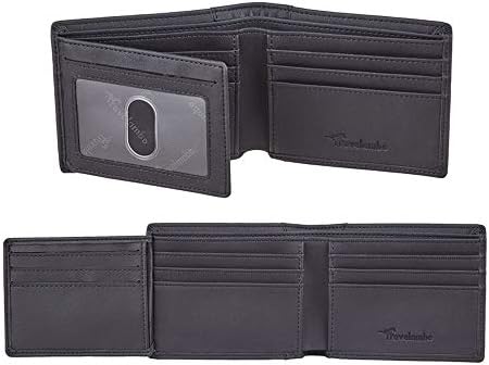 Genuine Leather RFID Blocking Wallets Mens Wallet Bifold Left ID