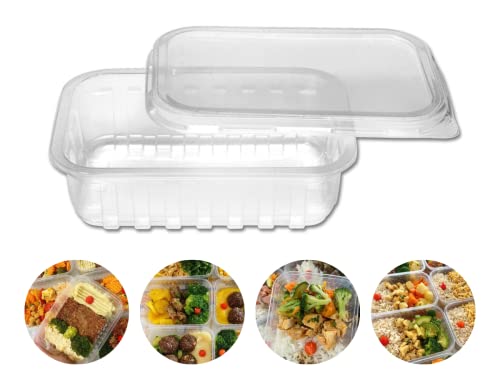 Kit Com 4 Potes Descartáveis, Prafesta 250ml, Retangular Com Tampa, Pacote 96 Unidades