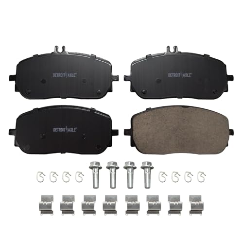 Image of Detroit Axle - Front Brake Kit for 19-22 Mercedes-Benz A220, 20-24 CLA250 GLB250, 21-24 GLA250 Drilled and Slotted Disc Brake Rotors Ceramic Brakes Pads 2021 2022 Replacement : 12.99 inch inch Rotor