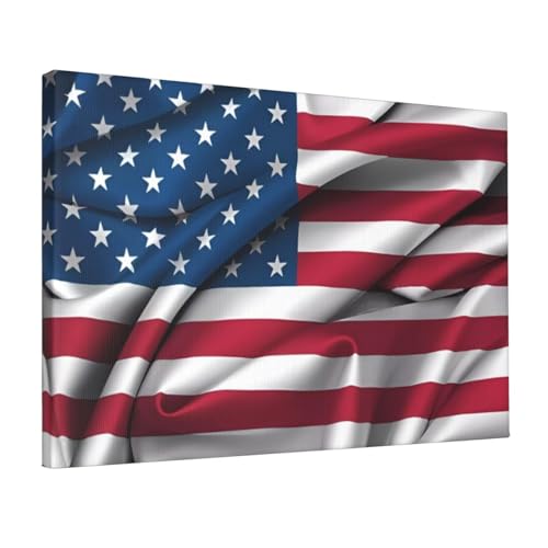 Toile drapeau américain pour ambiance loft dans votre salon ou bureau
