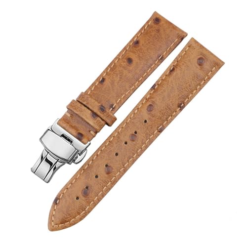 Bracelet cuir véritable autruche vert 20mm pour réparer votre montre CK