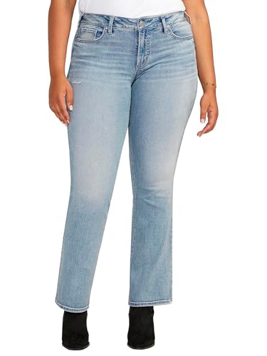 Silver Jeans Co. Women's Plus Size Britt Low Rise Curvy Fit Slim Bootcut Jeans-Legacy