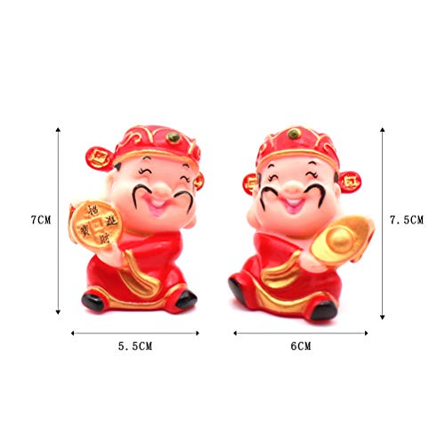 3 peças Estilo Chinês Deus da Riqueza Cenário Assado Decoração de Bolo de Sobremesa Adorável Cobertu