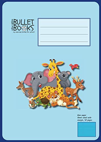 Dyslexia, Visual Stress Special Education Tinted School Exercise Books for Writing - ruled with margin coloured paper blue animals: A4 format, anti ... exercise books for home & classroom use)