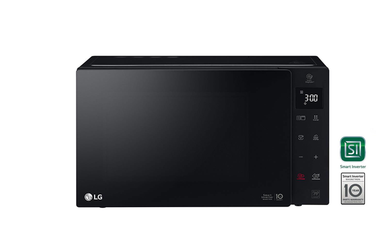 LG MH6535GIB Forno Microonde Smart Inverter con Grill al Quarzo, 25 Litri, 1150 W, Programmi Automatici, 5 Livelli di Potenza Regolabili - Nero Fumè