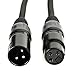 MFL. 10 ft Flexible DMX Cable 3 Pin Signal XLR Male to Female Cable Wire for Stage Lighting DJ Lights, 110 Ohms Impedance, Black, 4 Pack
