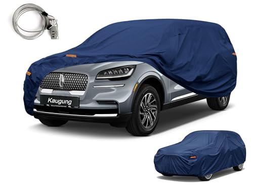 Image of Kaugung Custom Fit SUV Car Cover for Lincoln Aviator (2002-2026), Heavy Duty Waterproof All Weather Outdoor Protection, Breathable Full Exterior Cover with Vent, Rain Sun Snow UV Proof