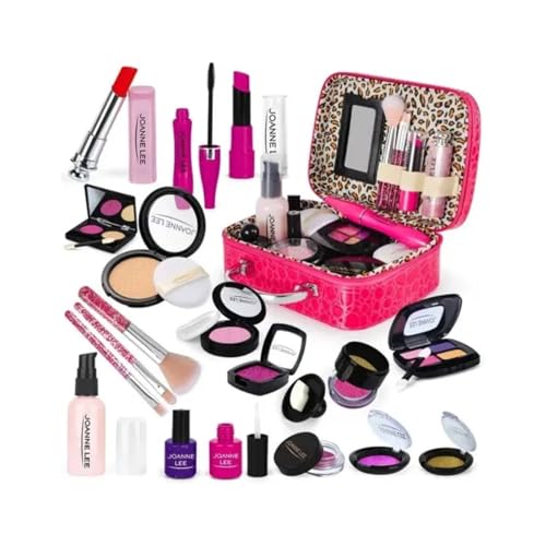 FINYQBET Kit Maquiagem Infantil - 21 Peças Seguras para Crianças + Bolsa Fofa - Brinquedo Educativo para Meninas 3+ Anos - Presente Criativo para Festas e Dia a Dia