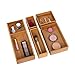Seville Classics 5-Piece Bamboo Storage Box Set with Dividers, Dark Brown