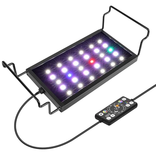 hygger 0.5-3 Gallon Small Aquarium LED Light for Fish Tank Full Spectrum Lighting with 24/7 Day-Night Cycle & Auto On/Off Timer, Adjustable Brightness, 7 Colors Options, Extendable Bracket Plant Light