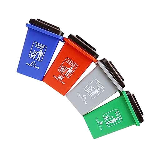 KONTONTY 1Set Garbage Classification Color Mini Trash Can Vehicles for Early Learning Safe Material Creative Play for Boys and Promote Environmental Awareness