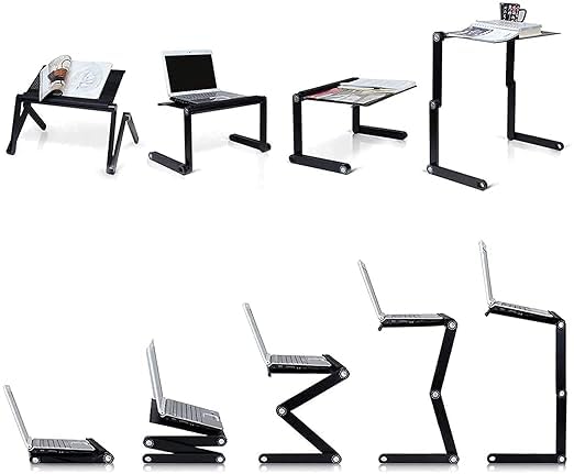 swimero,Laptop Stand with Side Mouse Pad and USB Cooling Fan, Aluminium Ergonomics Design Adjustable 360 Degree Multifunctional Lapdesk T8 Table... - Image 6