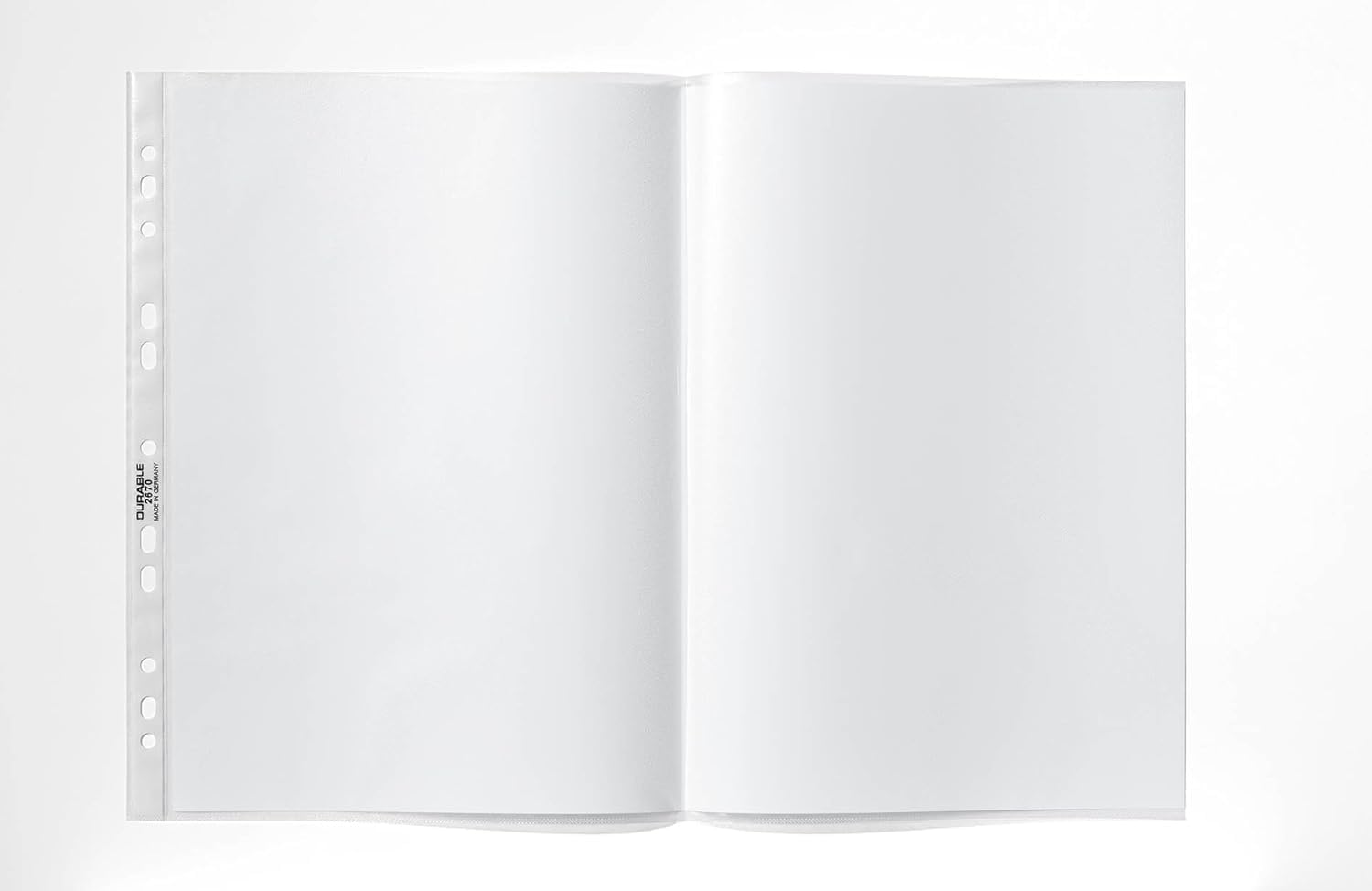 Durable Prospekthüllen A3, quer gefalzt, oben offen, Made in Germany, 100 Stück, transparent, 267019