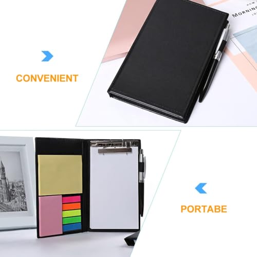 Image of Levin Memo Pad with Sticky Notes & Clip Holder with Pen for Gifting| Note Pad for School, Home, and Office Supplies (11.2X19.2CM)